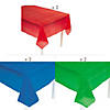 9 Ft. Green, Red & Blue Rectangle Disposable Plastic Tablecloth Assortment - 6 Pc. Image 1