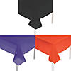 9 Ft. Orange, Purple & Black Rectangle Disposable Plastic Tablecloth Kit Image 1