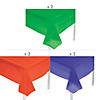 9 Ft. Orange, Purple & Green Rectangle Disposable Plastic Tablecloth Assortment - 6 Pc. Image 1