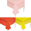 9 Ft. Orange, Yellow & Pink Rectangle Disposable Plastic Tablecloth Assortment - 6 Pc. Image 1