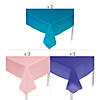 9 Ft. Pink, Purple & Turquoise Rectangle Disposable Plastic Tablecloth Assortment - 6 Pc. Image 1