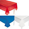 9 Ft. Red, Blue & White Rectangle Disposable Plastic Tablecloth Assortment - 6 Pc. Image 1