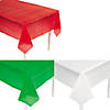 9 Ft. Red, Green & White Rectangle Disposable Plastic Tablecloth Assortment Kit - 6 Pc. Image 1