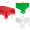 9 Ft. Red, Green & White Rectangle Disposable Plastic Tablecloth Assortment Kit - 6 Pc. Image 1