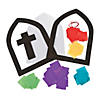 9" Tissue Paper Cross Stained Glass Window Craft Kit- Makes 12 Image 1