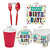 91 Pc. 40th Birthday Burst Party Tableware Kit for 8 Guests Image 1