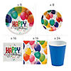 93 Pc. Balloon Birthday Party Deluxe Disposable Tableware Kit for 8 Guests Image 1