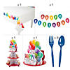 93 Pc. Balloon Birthday Party Deluxe Disposable Tableware Kit for 8 Guests Image 2