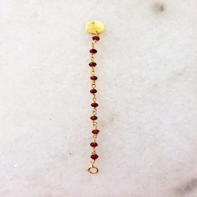 A Blonde and Her Bag - Semi-Precious Bead Necklace Extender / Red Ruby Image 1