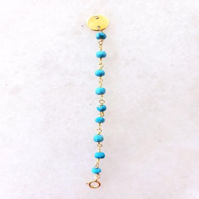 A Blonde and Her Bag - Semi-Precious Bead Necklace Extender / Vibrant Blue Turquoise Image 1