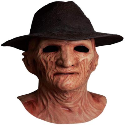 A Nightmare On Elm Street 2 Deluxe Freddy Adult Latex Mask w/ Fedora Hat Image 1