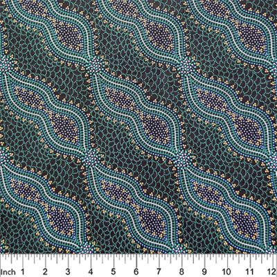 Aboriginal fabric Bush Spinifex Green Cotton Fabric Cotton Fabric M & S Textiles Image 1