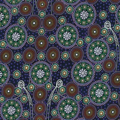 Aboriginal fabric Gathering Bush Tucker Purple by M  S Textiles Image 1