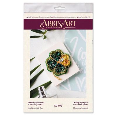 Abris Art Bead Embroidery Decoration Kit Good luck leaf AD-093 Image 1