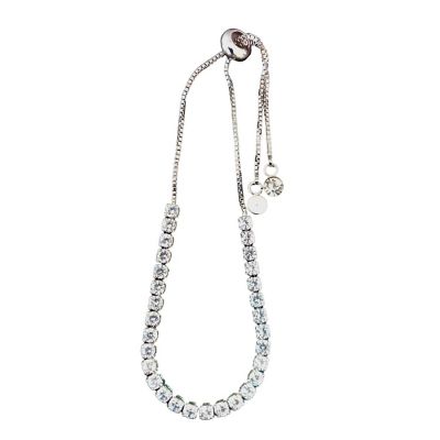 Adjustable Cubic Zirconia Tennis Bracelet for Women - Silver Image 1