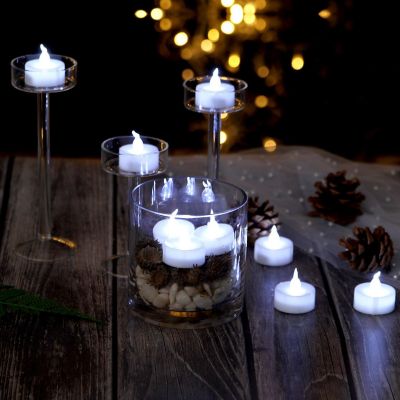 AGPtek 24pcs LED Cool White Tealight Candles Flickering Flashing for Wedding/Party Decorations Image 1