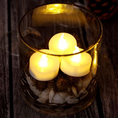 AGPtek 24pcs Warm White Flicker Candles LED Tealights with Timer Image 3