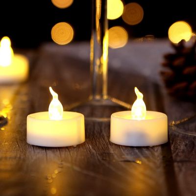 AGPtek 24pcs Warm White LED Tealight Candles Flameless Smokeless Flickering Image 3