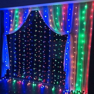AGPtek 448LED Colorful String Curtain Lights Image 1