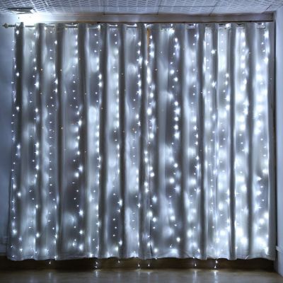 AGPtek 448LED White String Curtain Lights Image 1