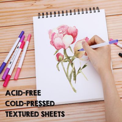 AGPtEk A4 Watercolor Paper Pad 2 Pack for Watercolor Painting and Wet Media Image 1