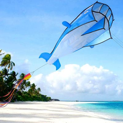 AGPtek Huge 3D Flying Blue Dolphin Kite Image 1