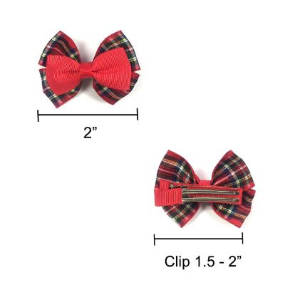 Alldrew Red Bows and Flowers Hair Clips (Set of 12) Image 2