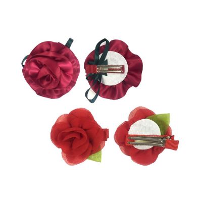 Alldrew Red Bows and Flowers Hair Clips (Set of 12) Image 3