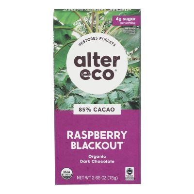 Alter Eco - Chocolate Raspberry Blkout 85% - Case of 12-2.65 OZ Image 1