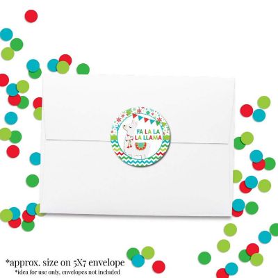 AmandaCreation Snowflake Llama Christmas Envelope Seals 40pc. Image 3