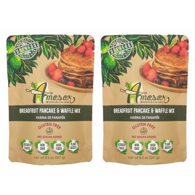 Amasar Breadfruit Pancake and Waffle Mix, Gluten-Free Non-GMO High-Fiber No Sugar Added, 8.5 Oz - 2pk Image 1