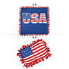 American Flag Fleece Tied Throw & Pillow Craft Kit Assortment - Makes 12 Image 1