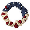 Americana Stars and Stripes Burlap Patriotic Wreath  20-Inch  Unlit Image 1