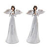 Angel Figurine With Silver Floral Accent (Set Of 2) 12"H Resin Image 1
