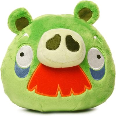Angry Birds Green Moustache Foreman Pig Plush Bad Piggies 7" Pillow Doll Soft Toy Mighty Mojo Image 1