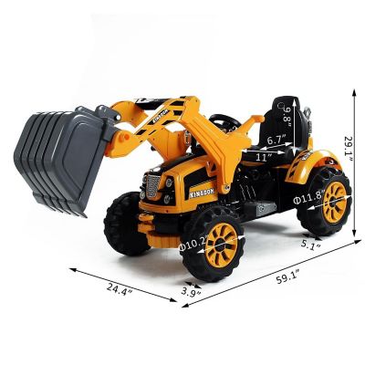 Aosom 6V Electric Ride On Construction Digger Excavator Tractor Image 2