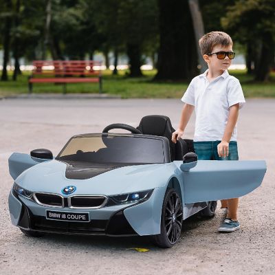 Aosom Licensed BMW I8 Coupe Electric Ride On Car 6V w/Remote Control 37-96mos Blue Image 1