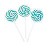 Aqua Blue Swirl Lollipops - 24 Pc. Image 1