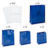 Assorted Royal Blue Gift Bags with Tags & Tissue Paper Kit - 168 Pc. Image 1