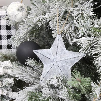 AuldHome Galvanized Star Ornaments (3-Pack, 7.5 Inch); Rustic Christmas Ornaments for Large Christmas Trees and Wreaths, Large 7.5 Inch Diameter Image 2