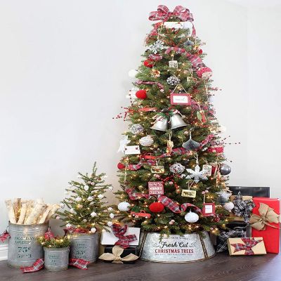 AuldHome Vintage Santa Christmas Ornaments (3 Designs, 6 Ornaments Total); Nostalgic Retro Tree Decorations in Metal Frames Image 1
