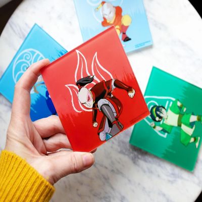 Avatar: The Last Airbender Characters Glass Coasters  Set of 4 Image 3