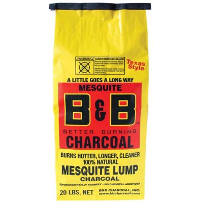 B and B Charcoal 00054 All-Natural Mesquite Lump Charcoal, 20lbs Image 1