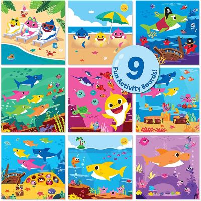 Baby Shark Mosaic Sticker Art Kits for Kids - Includes 9 Boards & 9 Sticker Sheets Image 2