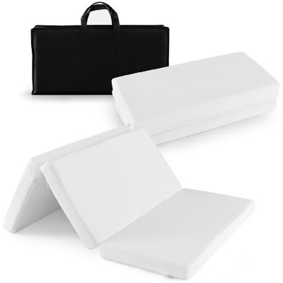 Babyjoy Tri-Fold Pack and Play Mattress Topper 38" x 26" Mattress Pad with Carrying Bag Image 1