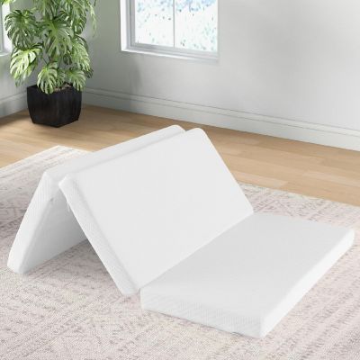 Babyjoy Tri-Fold Pack and Play Mattress Topper 38" x 26" Mattress Pad with Carrying Bag Image 1