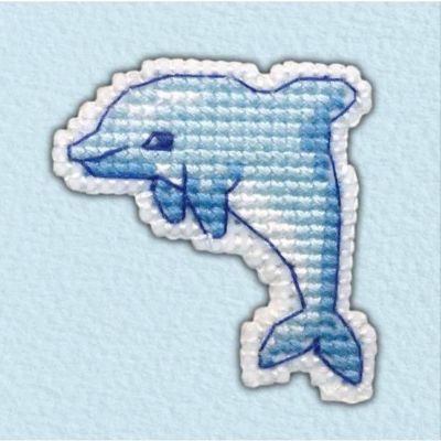 Badge-dolphin 1096 Plastic Canvas Oven Counted Cross Stitch Kit Image 1