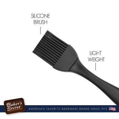 Baker's Secret Silicone Dishwasher Safe Set of 2 Brush 4.13"x0.59"x9.65" Black Image 2