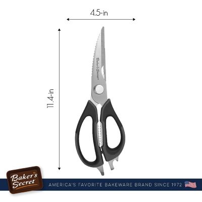 Baker's Secret Stainless Steel Kitchen Scissors 8.5" Black Image 1
