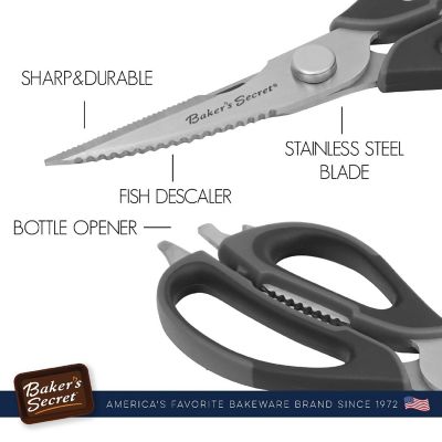 Baker's Secret Stainless Steel Kitchen Scissors 8.5" Black Image 3
